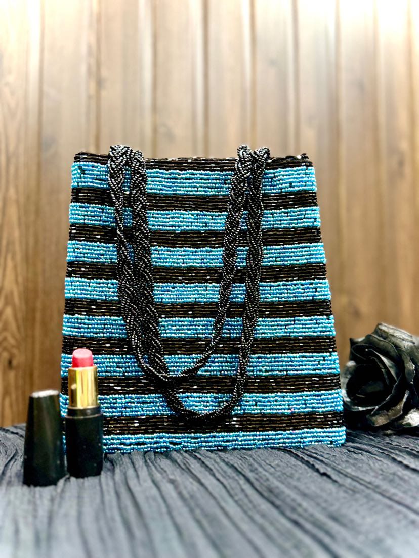 The Blue Beauty Beaded Bag,,