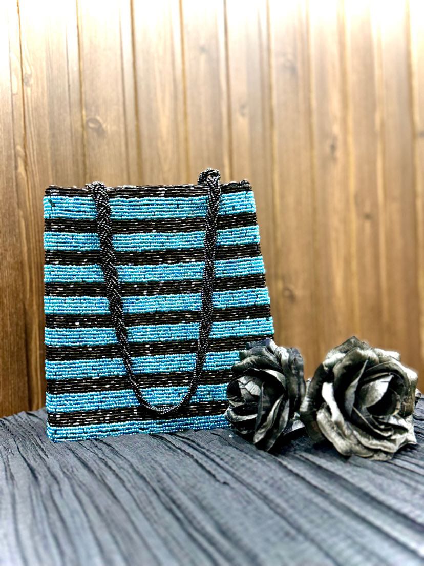 The Blue Beauty Beaded Bag,,