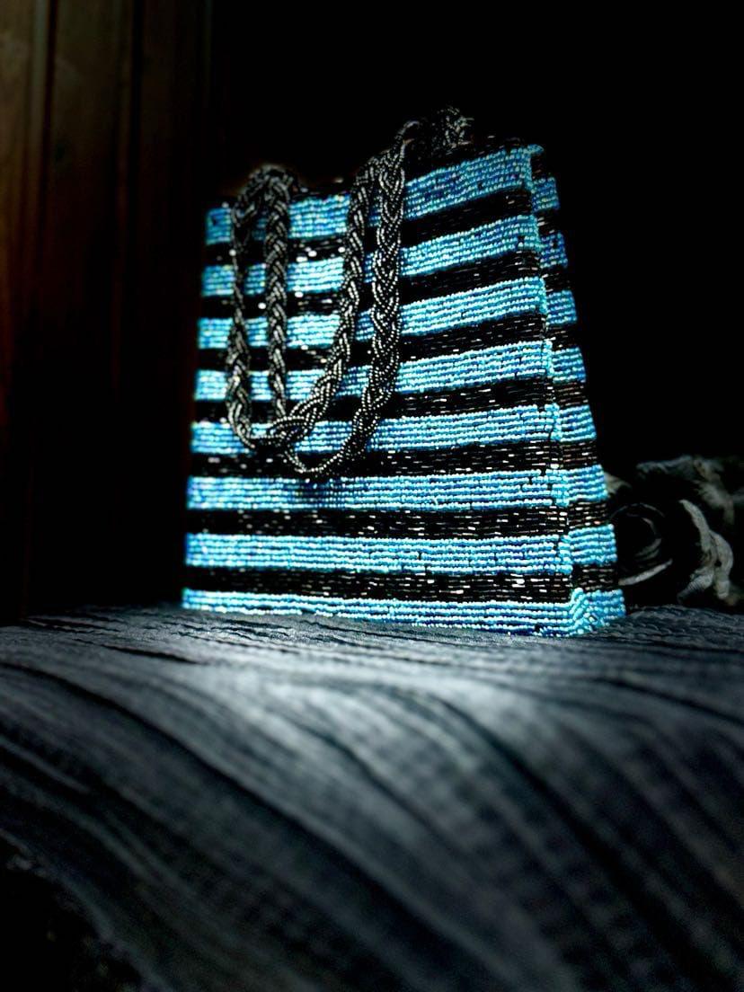 The Blue Beauty Beaded Bag,,